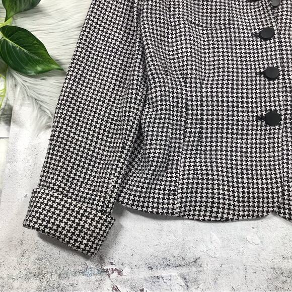 NEIMAN MARCUS Vintage 100% Silk Houndstooth Blazer Jacket Women’s Size 12 - Picture 5 of 13